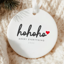 Ho Ho Ho | Christmas Heart Modern Minimalist Julgransprydnad Keramik