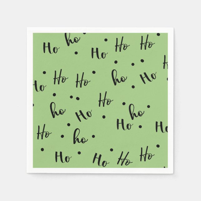 Ho Ho Ho Christmas Red Background Pappersservett (Framsidan)