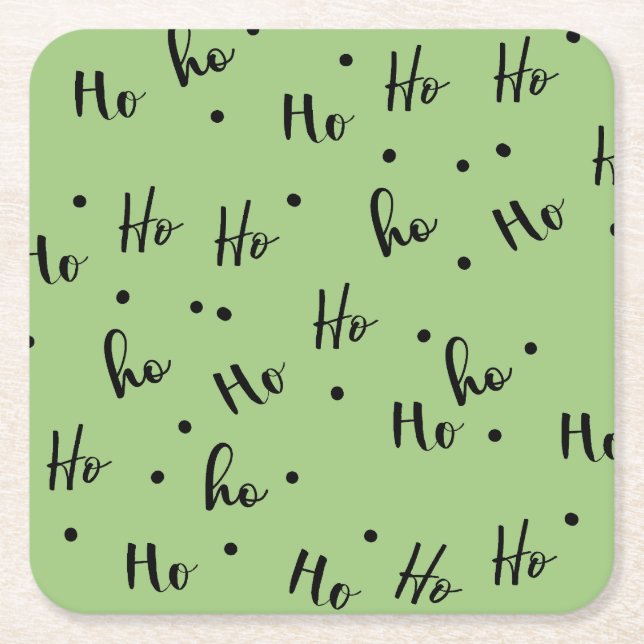 Ho Ho Ho Christmas Red Background Underlägg Papper Kvadrat (Framsidan)