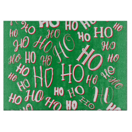 HO HO HO Christmas text pattern white green red