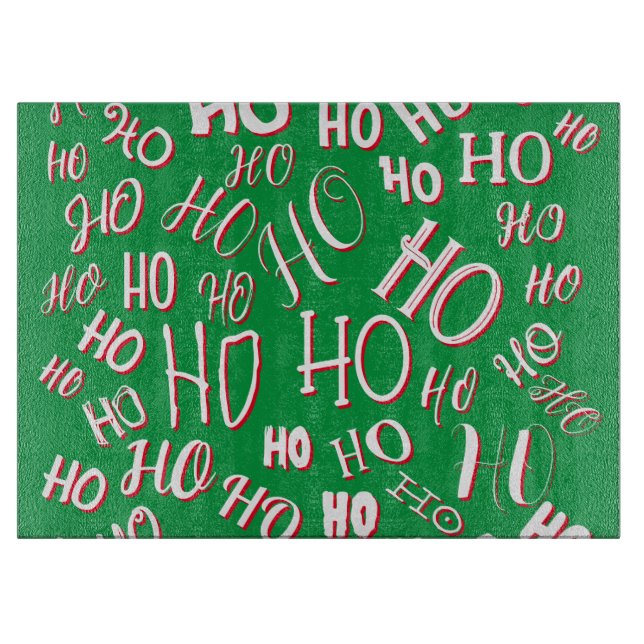HO HO HO Christmas text pattern white green red (Framsidan)