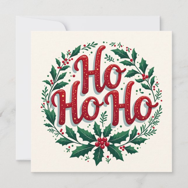 Ho Ho Ho Christmas Wreath Typography Design (Framsida)