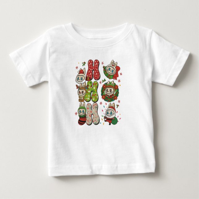Ho Ho Ho Cute Christmas Monster Characters Tee (Framsida)