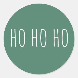 Ho Ho Ho Cute-julen. Grönt Helgdag Santa Cheer Runt Klistermärke