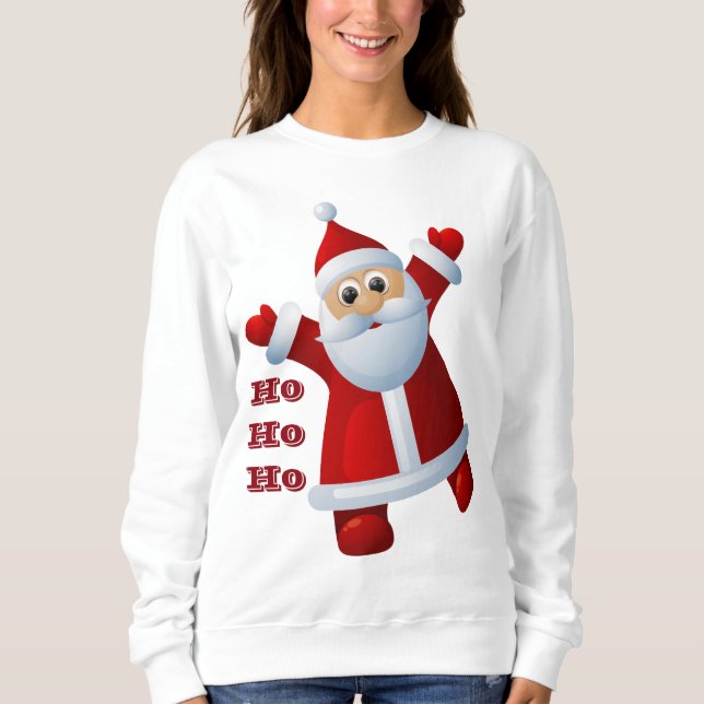 HO! HO! HO! Cute Jultomten God jul T Shirt (Framsida)