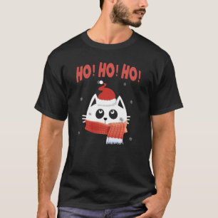 Ho Ho Ho Cute Santa Hat Ho kubed Matching Fami T Shirt