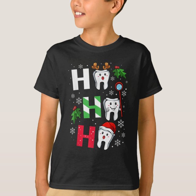 HO HO HO DENTIS GOD JUL T SHIRT (Framsida)