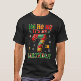 Ho Ho Ho Det är min 7-årsdag Xmas Godisstav 7 år T Shirt