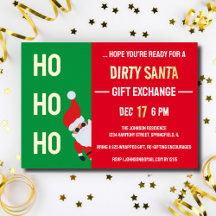 HO HO HO Dirty Santa Gift Exchange jul Party