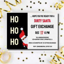 HO HO HO Dirty Santa Party Modern