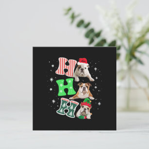Ho Ho Ho Engelsk Bulldog Santa Ren Jul  Inbjudningar