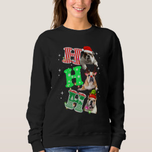 Ho Ho Ho Engelsk Bulldog Santa Ren Jul T Shirt