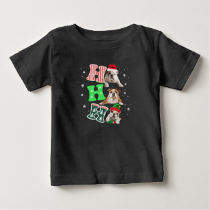 Ho Ho Ho Engelsk Bulldog Santa Ren Jul T Shirt