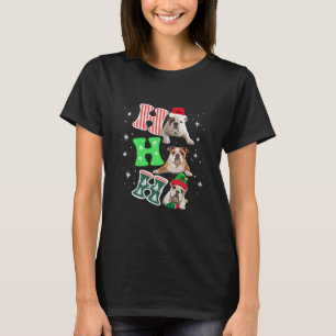 Ho Ho Ho Engelsk Bulldog Santa Ren Jul T Shirt