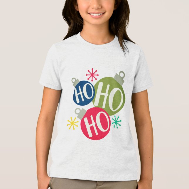 Ho Ho Ho Festive jul Julafton Family Matching T Shirt (Framsida)