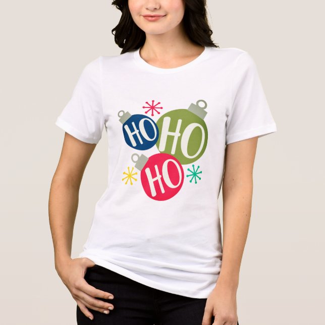 Ho Ho Ho Festive jul Julafton Family Matching T Shirt (Framsida)