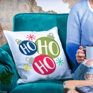 Ho Ho Ho Festive jul Julafton Modern Helgdag Kudde