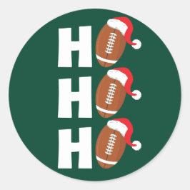 Ho Ho Ho Football | Funny Christmas Season Humor Runt Klistermärke