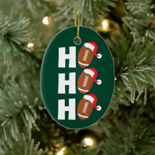 Ho Ho Ho Fotboll Roligt julhumor Julgransprydnad Keramik