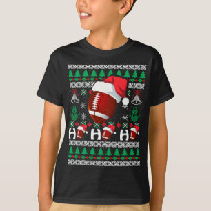 HO HO HO-fotbollen Ugly jul Sweater Santa Hat T Shirt
