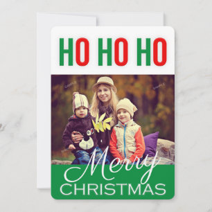 HO HO HO-fotoport för julhälsningar i Helgdag Julkort