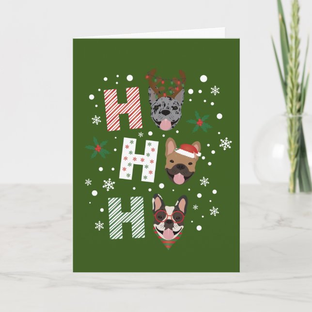 Ho Ho Ho Fransk Bulldog Glad helg (Framsida)