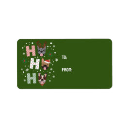 Ho Ho Ho Fransk Bulldog God jul Adressetikett