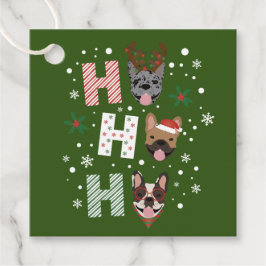Ho Ho Ho Fransk Bulldog God jul Gåvor Etiketter