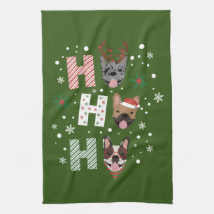 Ho Ho Ho Fransk Bulldog God jul Kökshandduk