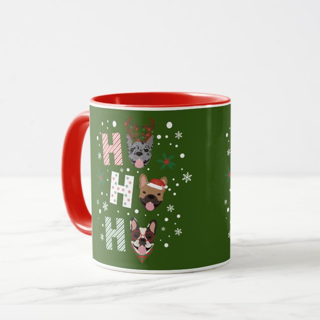 Ho Ho Ho Fransk Bulldog God jul Mugg (Framsida vänster)