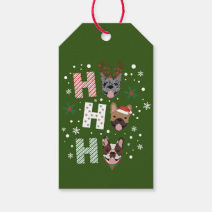 Ho Ho Ho Fransk Bulldog God jul Presentetikett