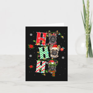 Ho Ho Ho Fransk Bulldog Hund Roligt Julafton Hund Kort