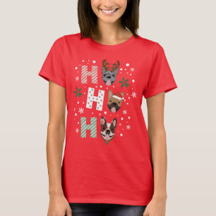 Ho Ho Ho Fransk Bulldogg God Jul T Shirt