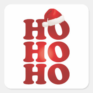 HO HO HO FYRKANTIGT KLISTERMÄRKE