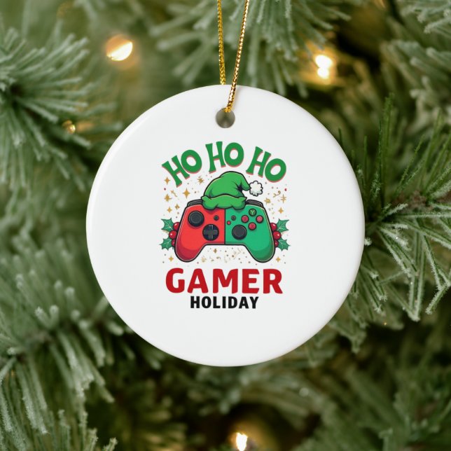 Ho Ho Ho Gamer Holiday Christmas Ornament | Funny  (Träd)