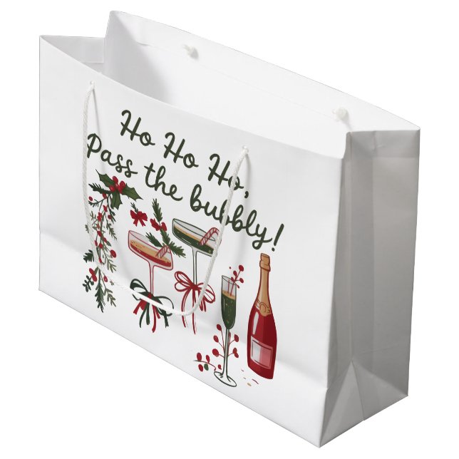 Ho Ho Ho Ge Bubbly Drickande Xmas Champagne  (Framsidan Vinklad)