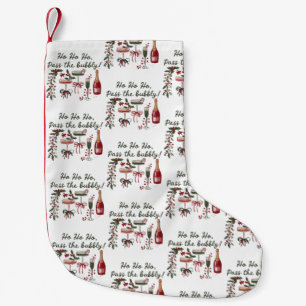 Ho Ho Ho Ge Bubbly Drickande Xmas Champagne Liten Julstrumpa