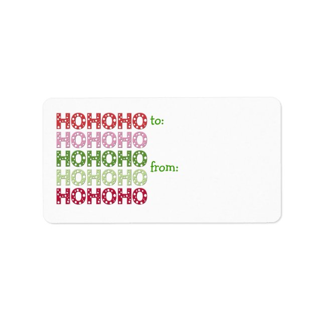 Ho Ho Ho Gift Märkre Adressetikett (Framsidan)