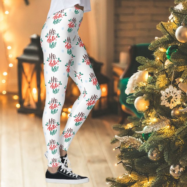 Ho Ho Ho! Glad Julstimmung Jul Strumpbyxor Leggings (Skapare uppladdad)