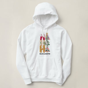 Ho Ho Ho Glitter Coquette Jul Svart & Vit T Shirt