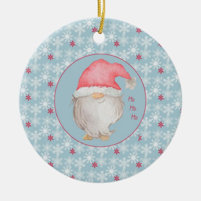 Ho Ho Ho Gnome 1:a julen som Big Sister-foto Julgransprydnad Keramik (Framsidan)