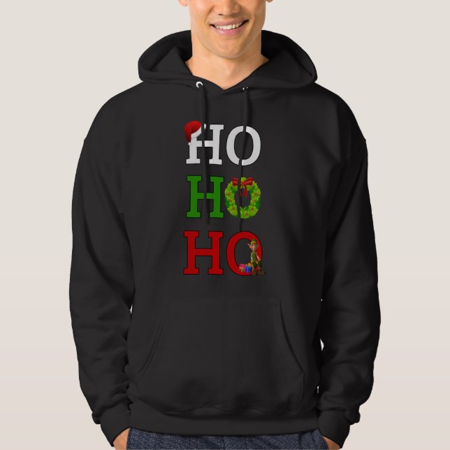 Ho Ho Ho God jul Elf Hoodie (Framsida)
