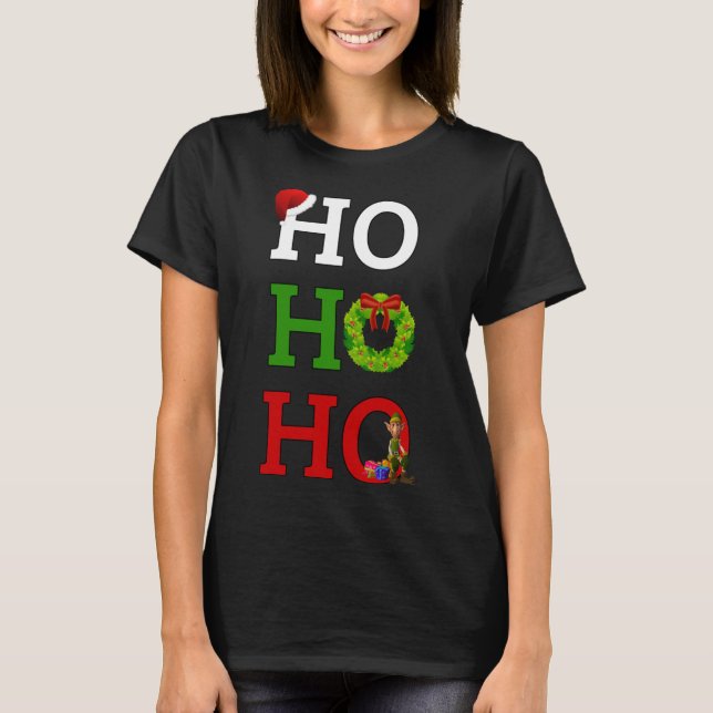 Ho Ho Ho God jul Elf T Shirt (Framsida)