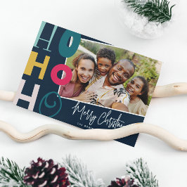 'Ho Ho Ho' God Jul Familjefoto Julkort
