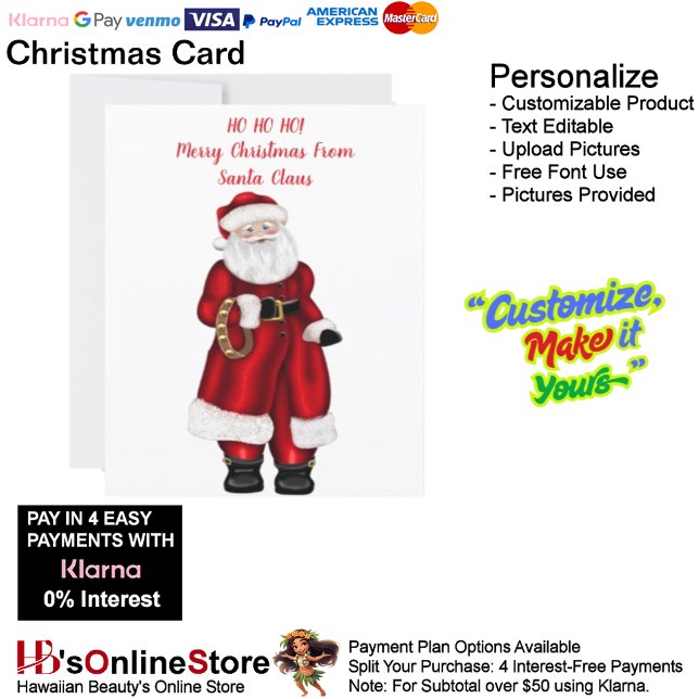 HO HO HO! God Jul från Tomtefar Julkort (HO HO HO! Merry Christmas From Santa Claus Christmas Holiday Card 3.)