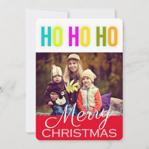 HO HO HO God jul Hälsning-fotokort Julkort