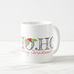 HO. HO. HO. God jul Holly Festive Text Kaffemugg