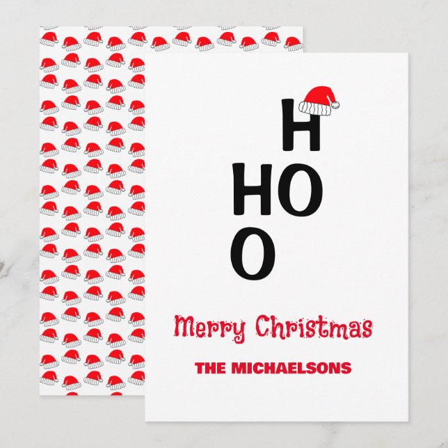 Ho Ho Ho: God jul Julkort (Fram/baksida)