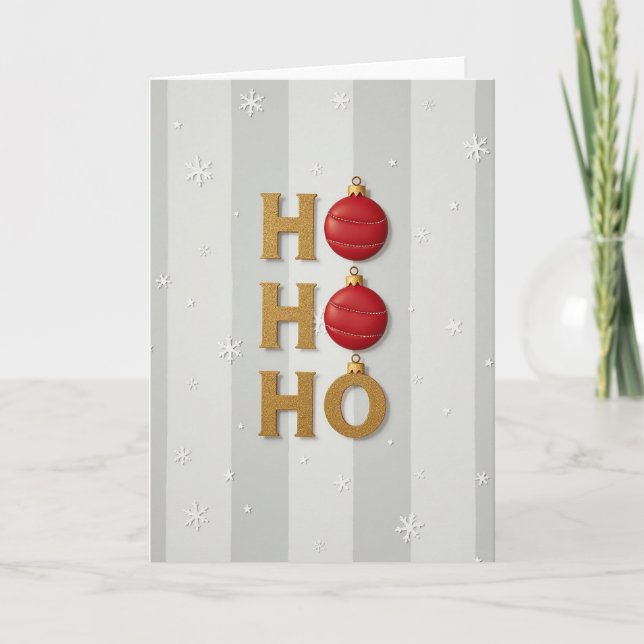 Ho Ho Ho God Jul Kort (Framsida)