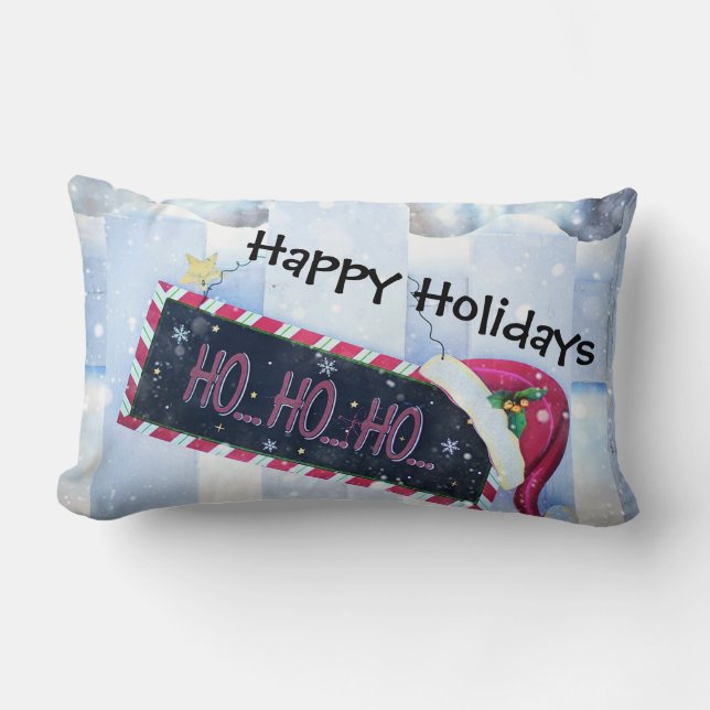Ho Ho Ho God Jul Lumbarkudde (Framsida)